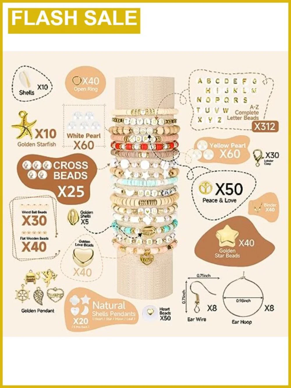 Clay Beads Bracelet Making Kit 10500pcs Jewelry Letter Beads DIY Crafts